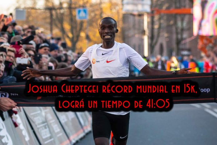 Joshua Cheptegei récord mundial en 15k