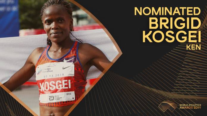 Brigid Kosgei, candidata para la atleta mundial femenina del año 2019