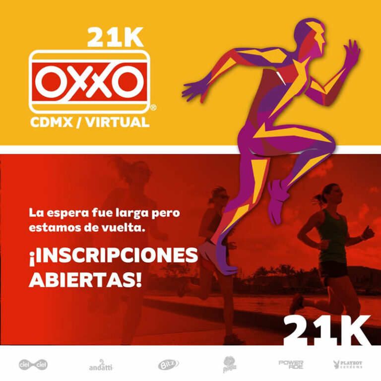 Primer carrera virtual OXXO 2021 corre 5, 10 y 21 kilómetros dónde tu quieras