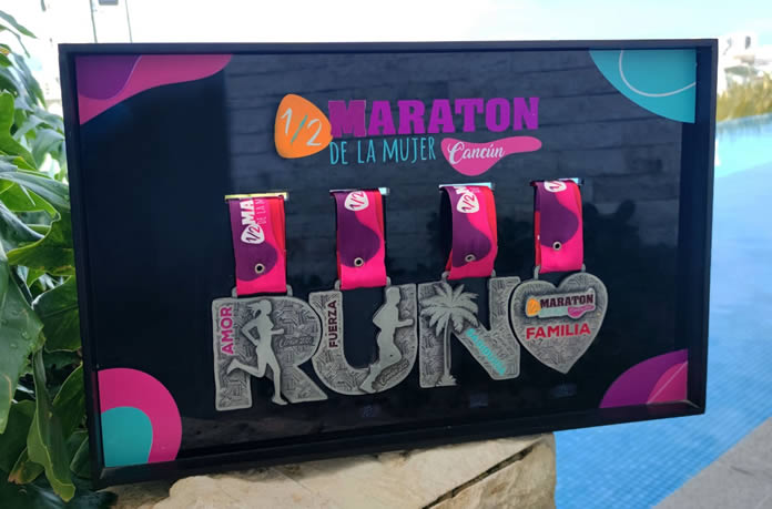 medallas Medio Maratón de la Mujer Cancún